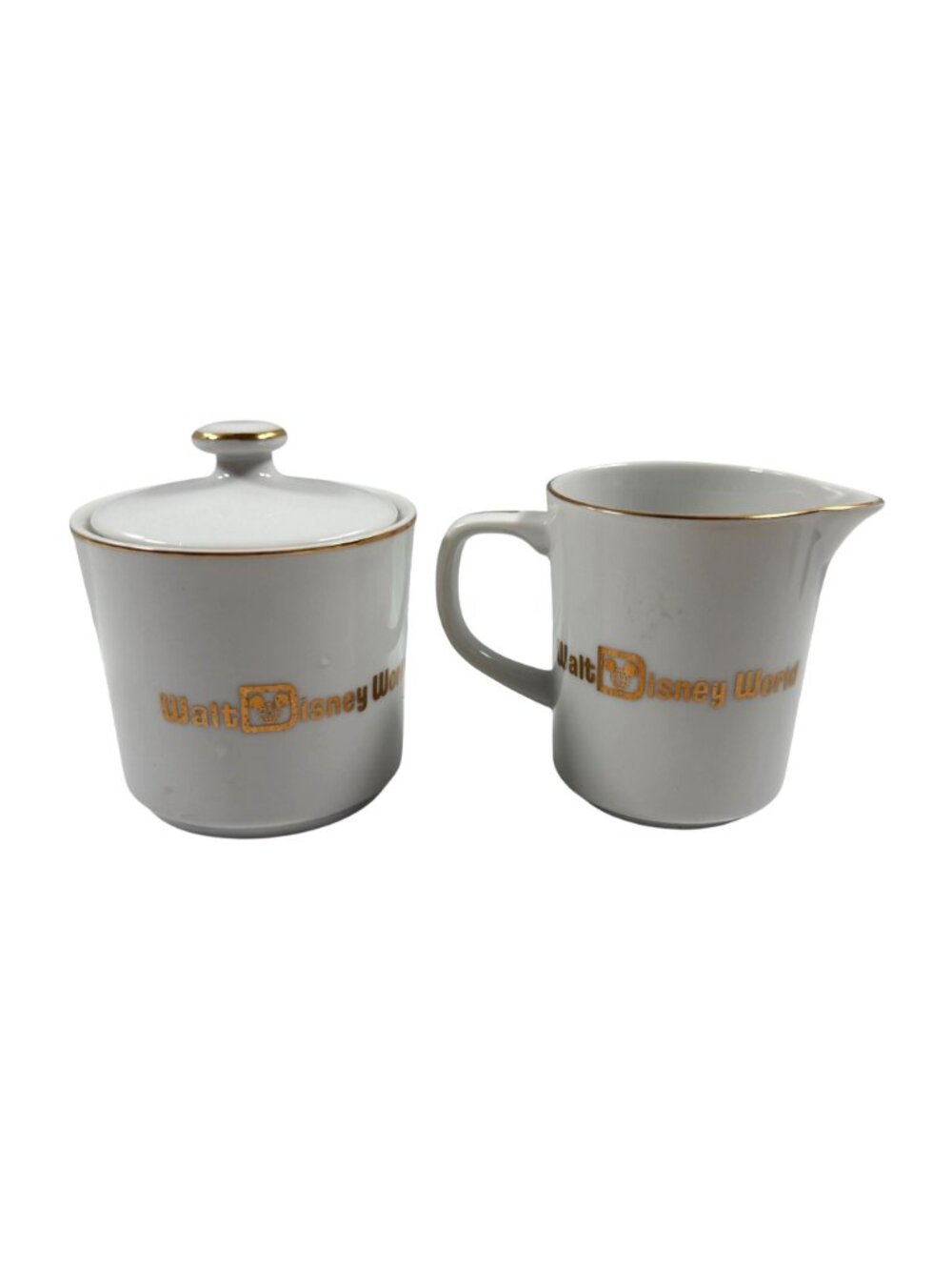 Walt Disney World Creamer & Sugar Bowl Gold Trim Japan Cinderella Castle Design - Picture 2 of 4